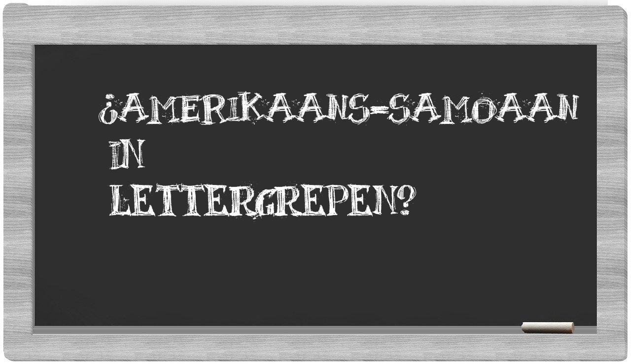¿Amerikaans-Samoaan en sílabas?