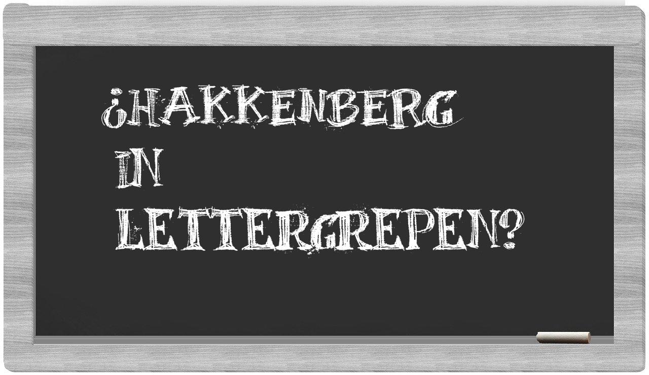 ¿Hakkenberg en sílabas?