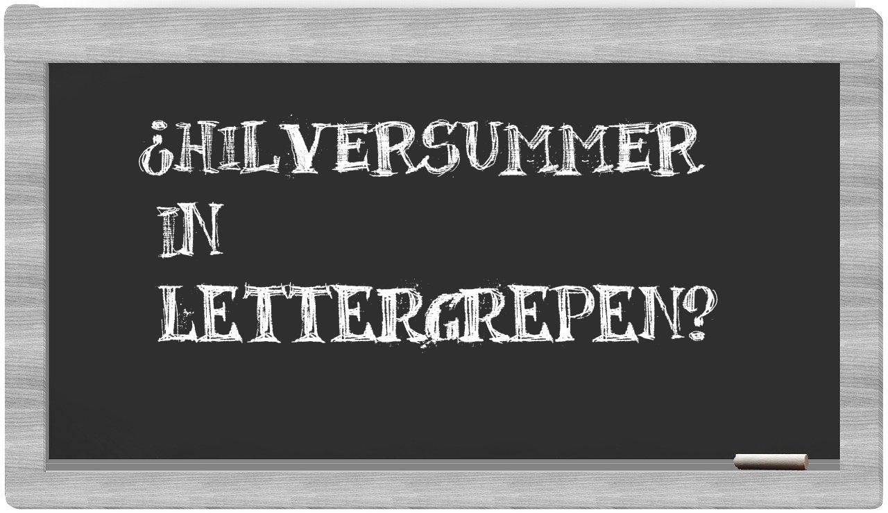 ¿Hilversummer en sílabas?