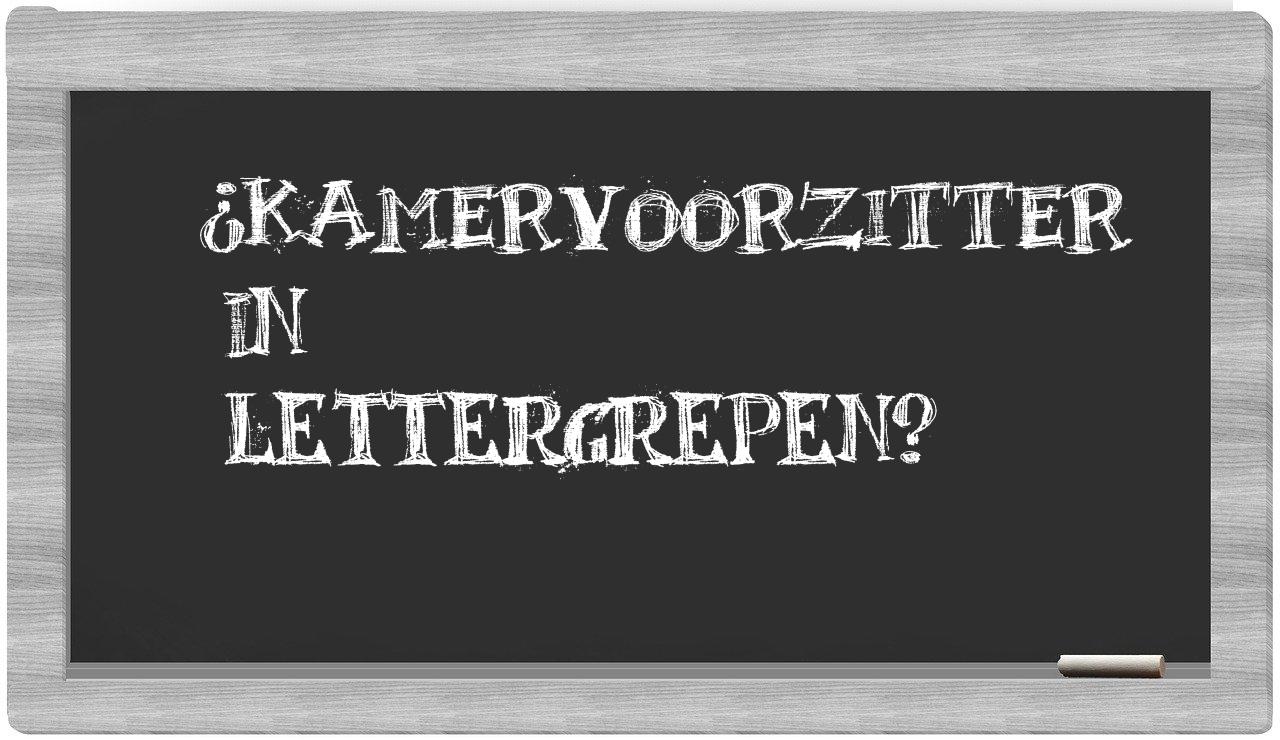 Kamervoorzitter in syllables