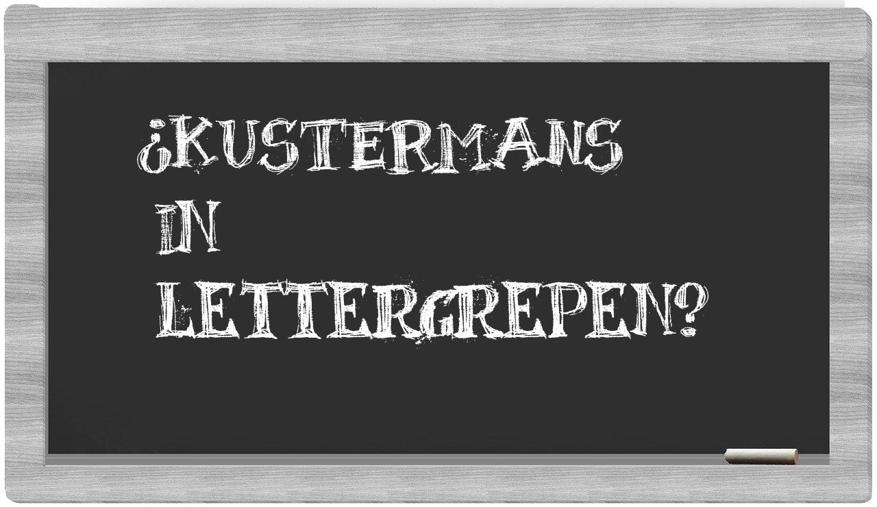 Kustermans in syllables