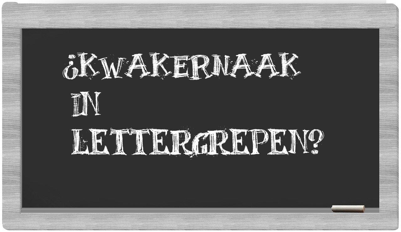 Kwakernaak in syllables
