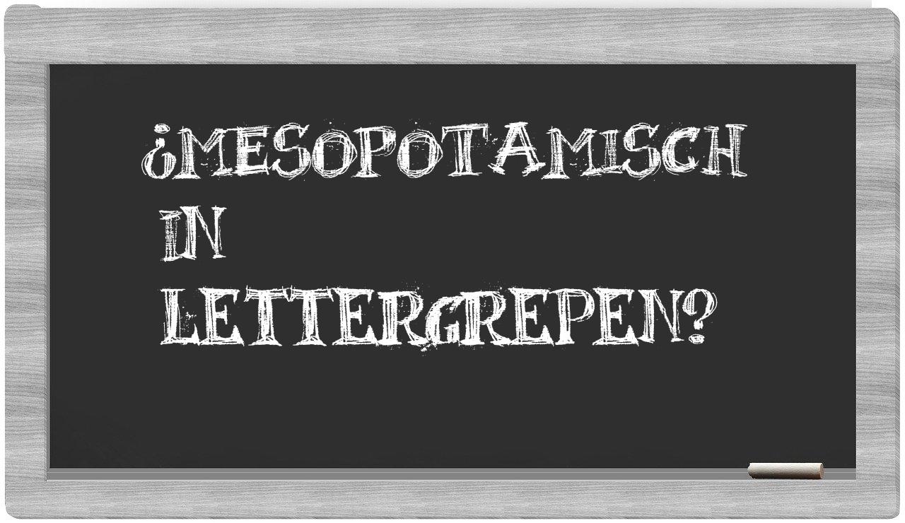 Mesopotamisch in syllables