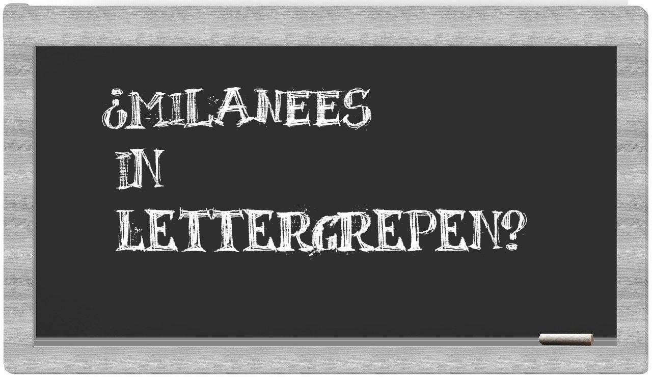 Milanees in syllables