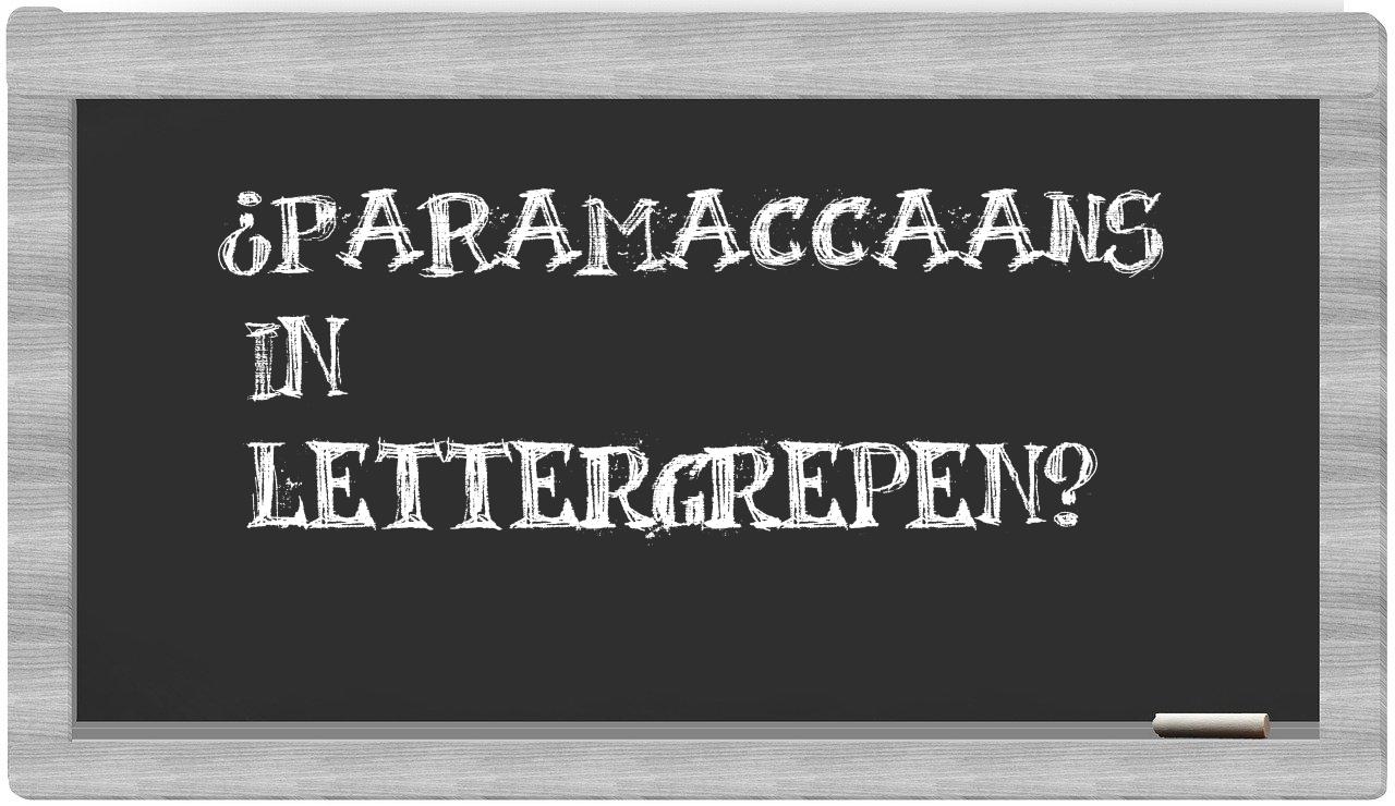 ¿Paramaccaans en sílabas?