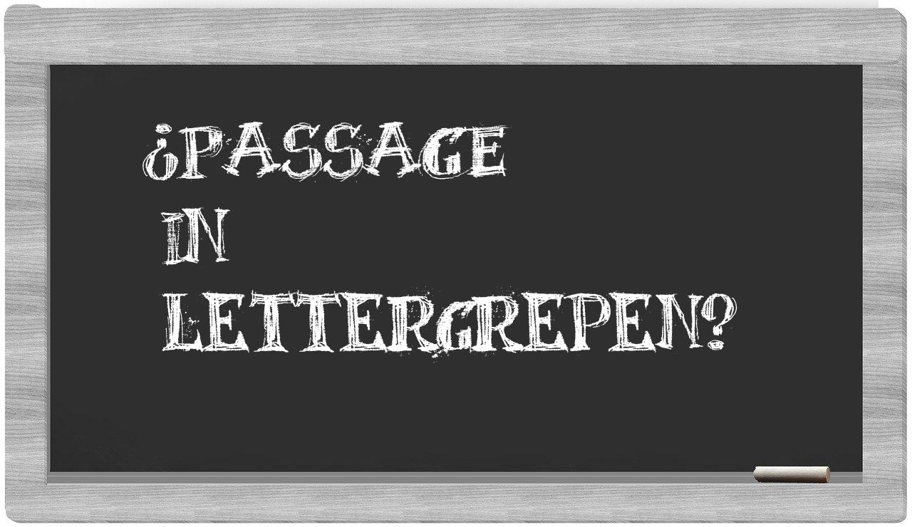 ¿Passage en sílabas?