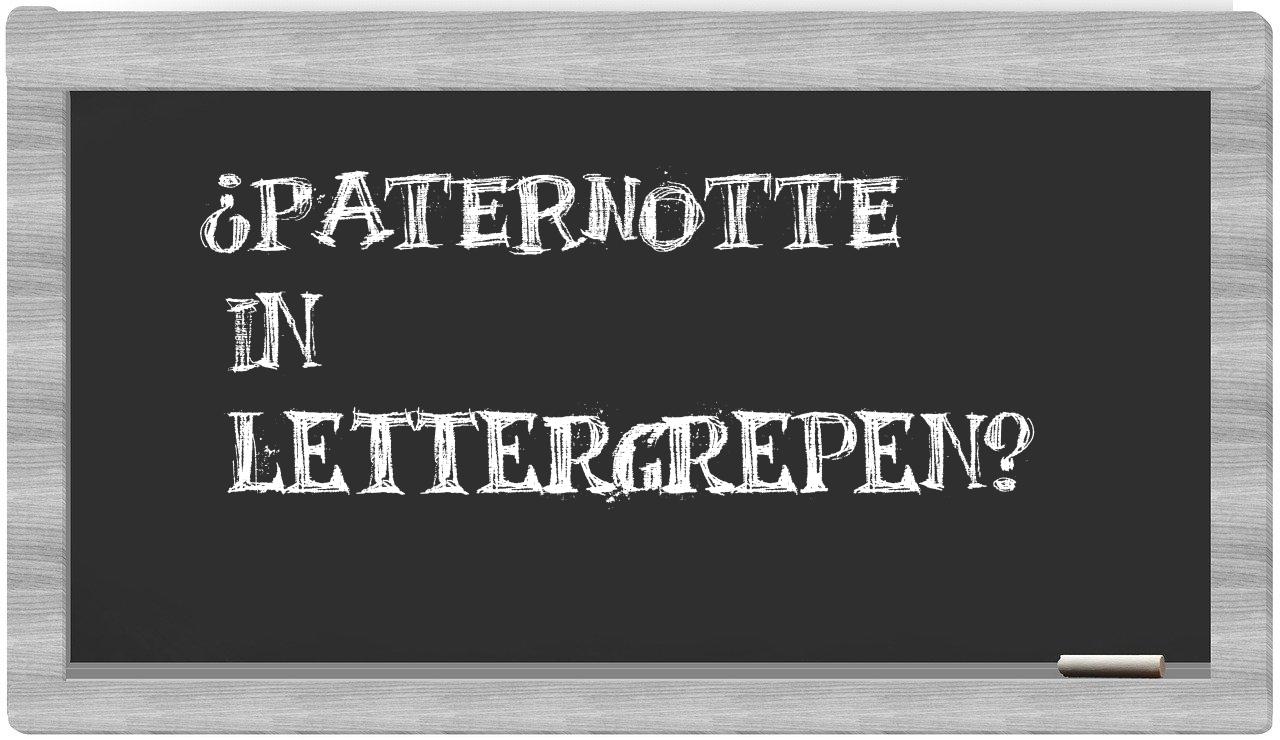 ¿Paternotte en sílabas?