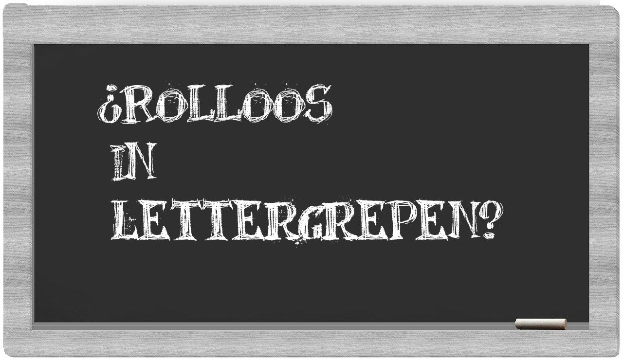 ¿Rolloos en sílabas?