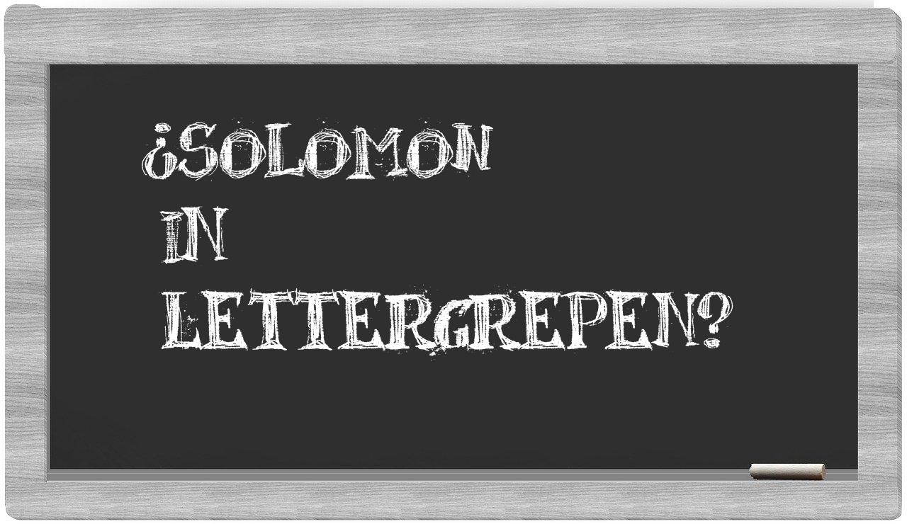 ¿Solomon en sílabas?
