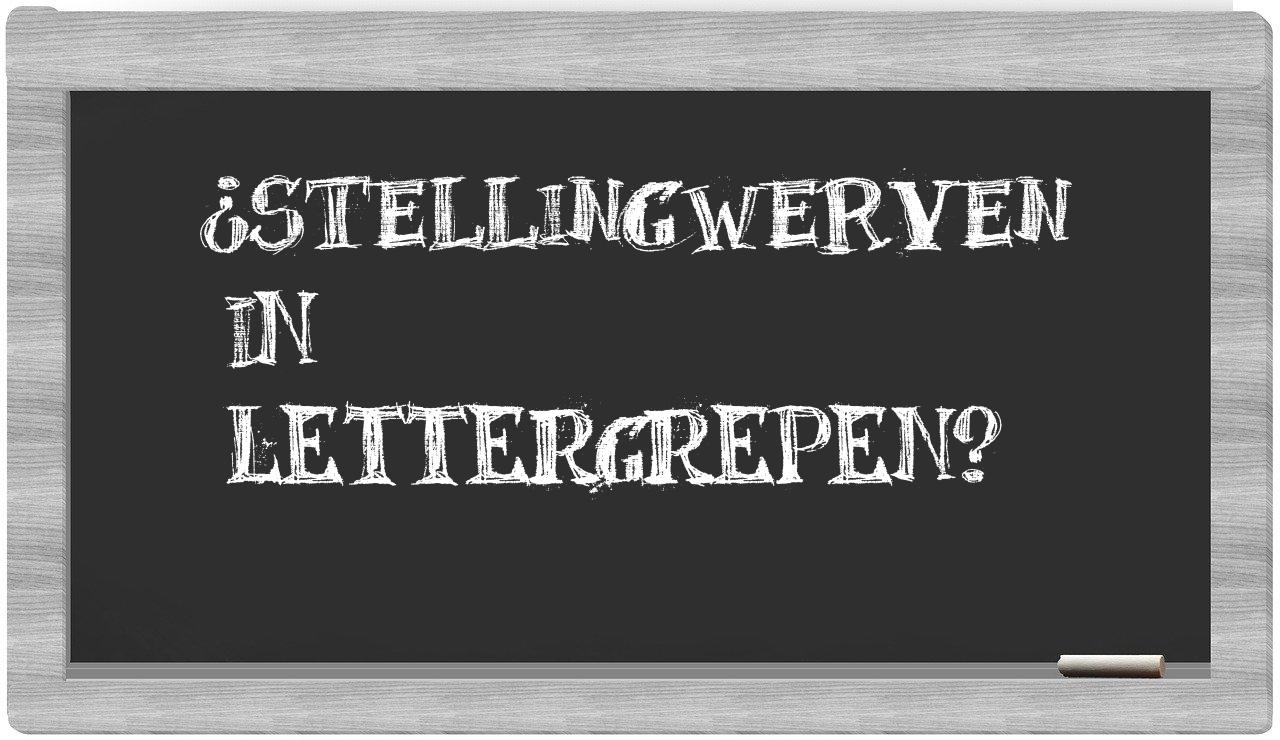¿Stellingwerven en sílabas?