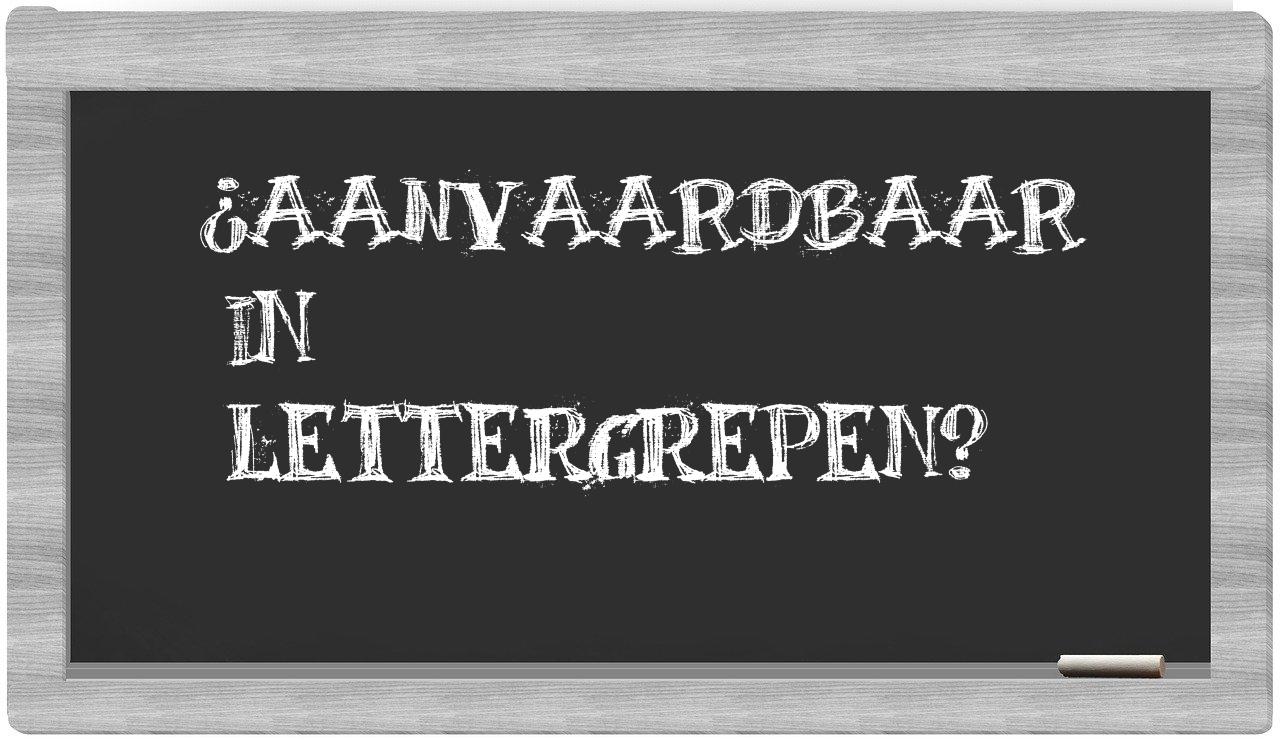 ¿aanvaardbaar en sílabas?