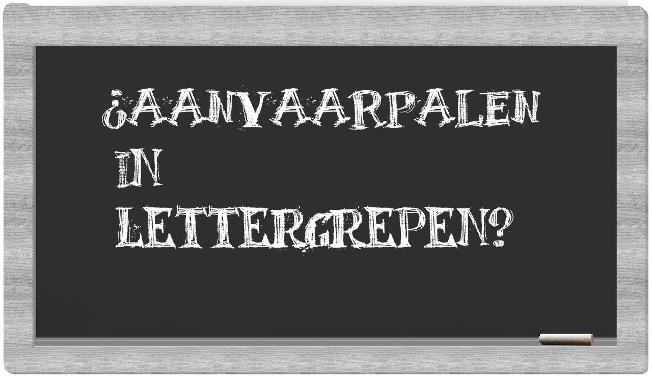 ¿aanvaarpalen en sílabas?