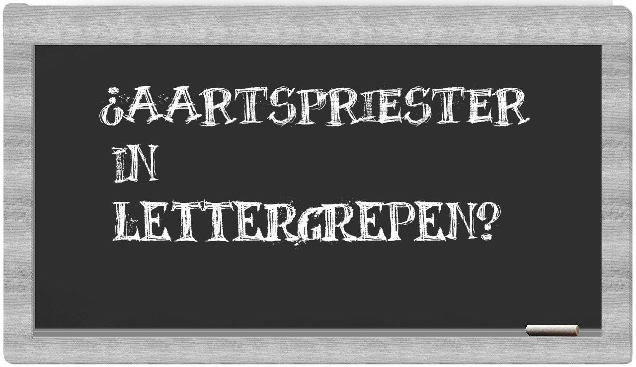 ¿aartspriester en sílabas?