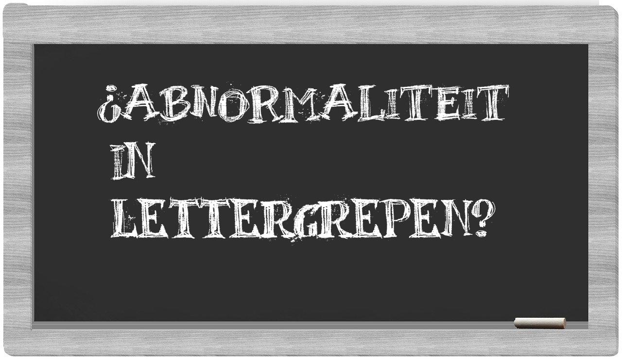 ¿abnormaliteit en sílabas?