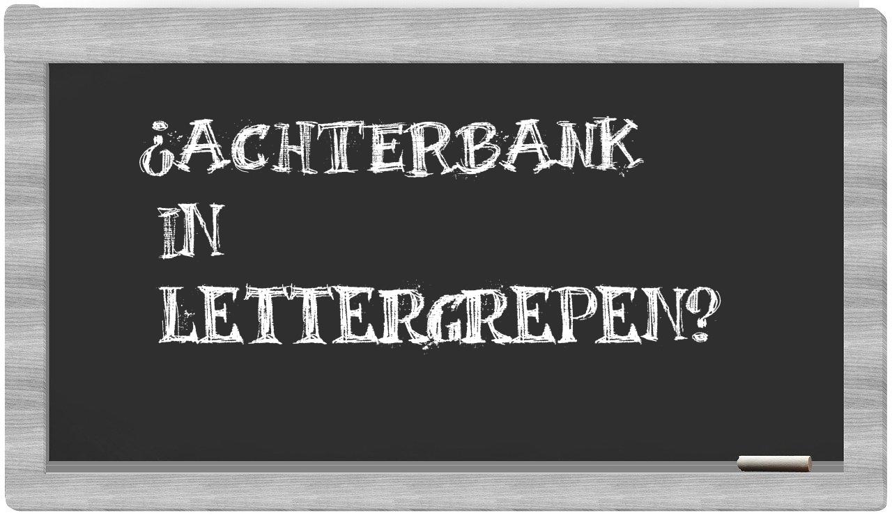 ¿achterbank en sílabas?