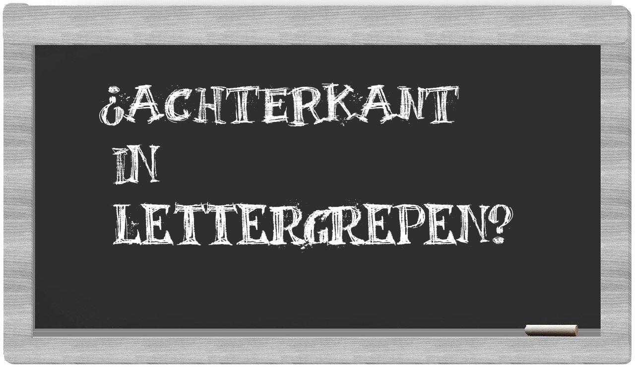 ¿achterkant en sílabas?