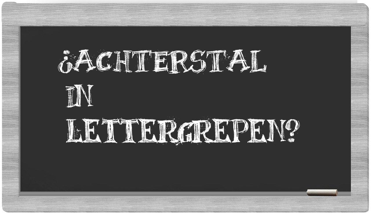 ¿achterstal en sílabas?