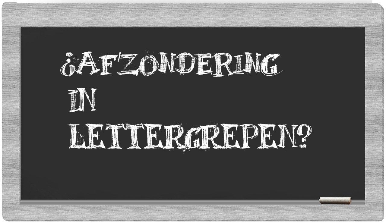 ¿afzondering en sílabas?