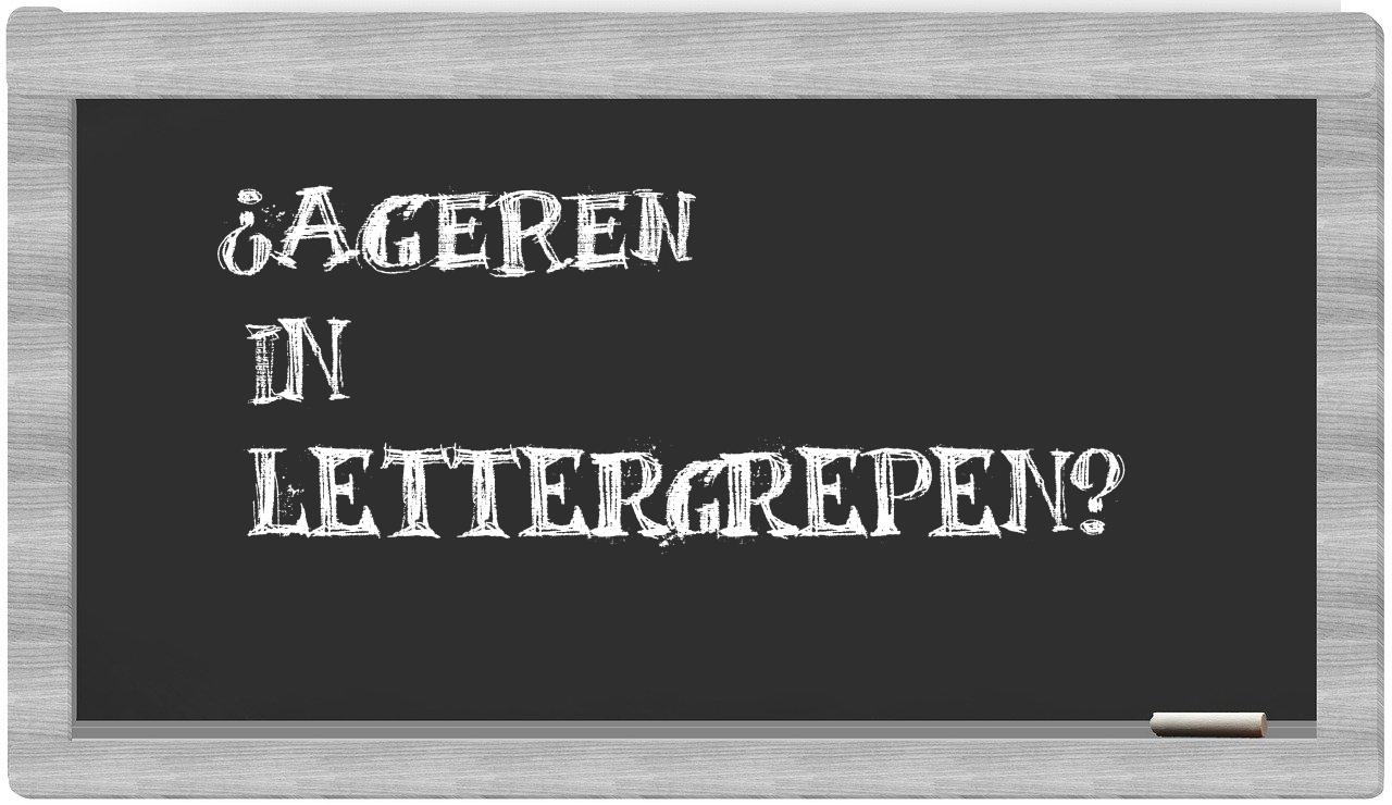 ageren in syllables