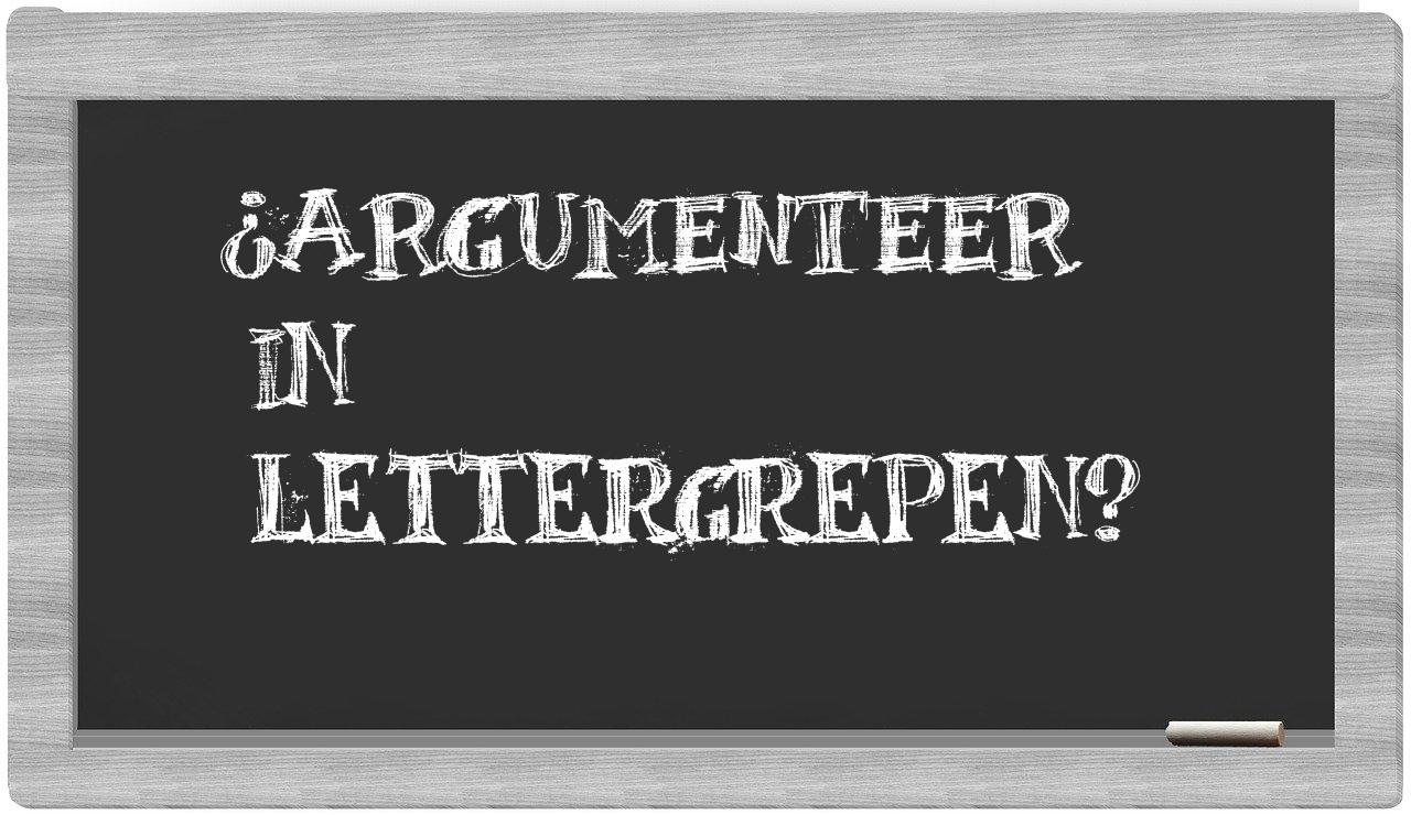 ¿argumenteer en sílabas?