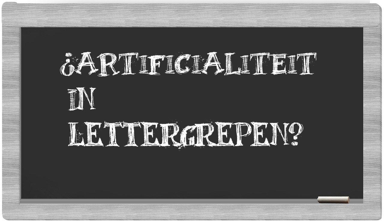 ¿artificialiteit en sílabas?