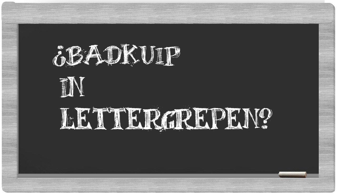 ¿badkuip en sílabas?