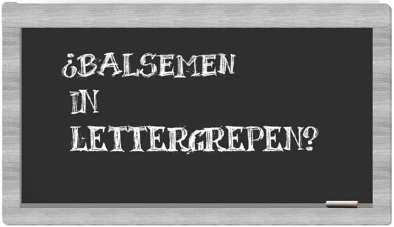 ¿balsemen en sílabas?