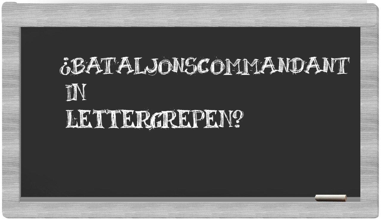 ¿bataljonscommandant en sílabas?
