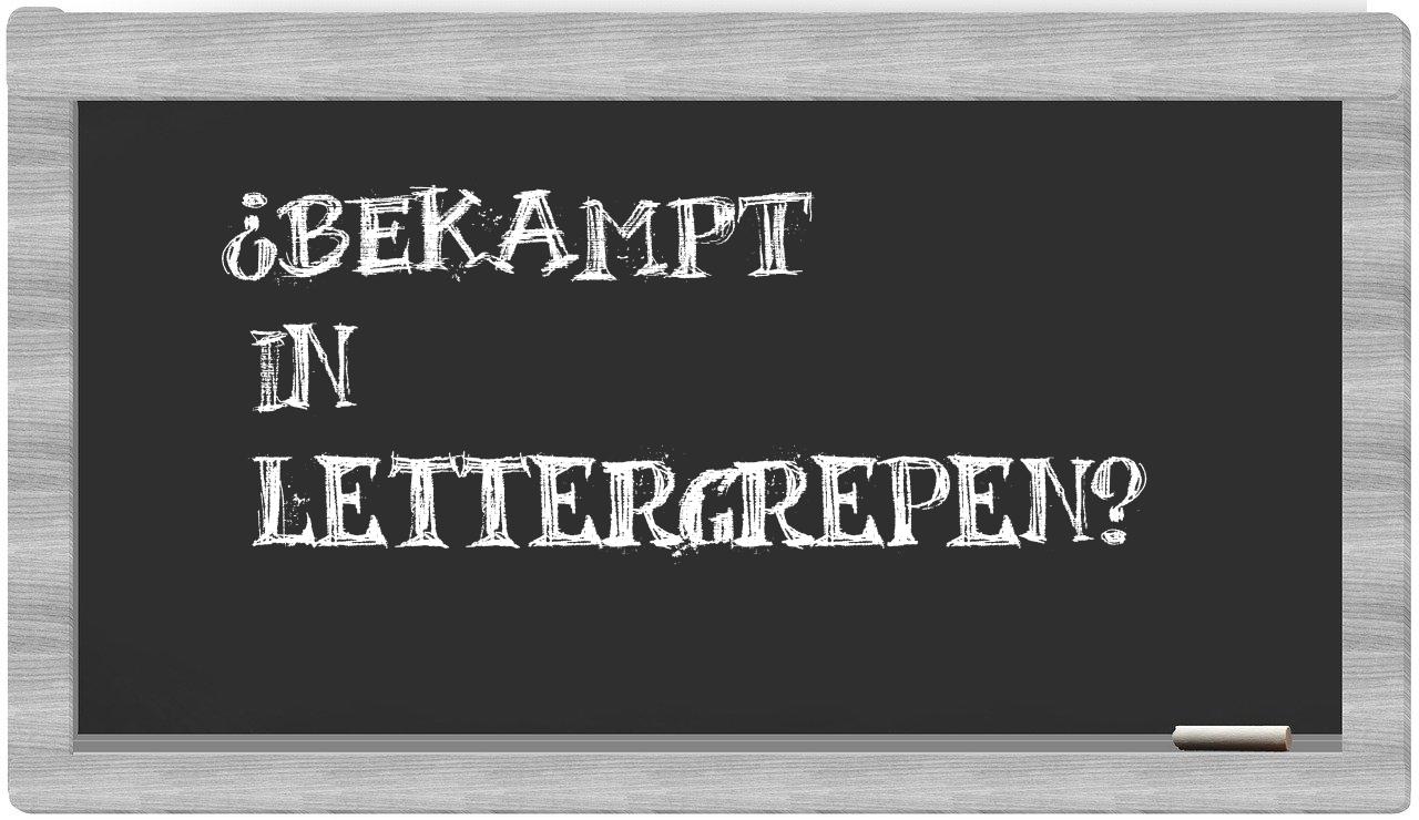 bekampt in syllables