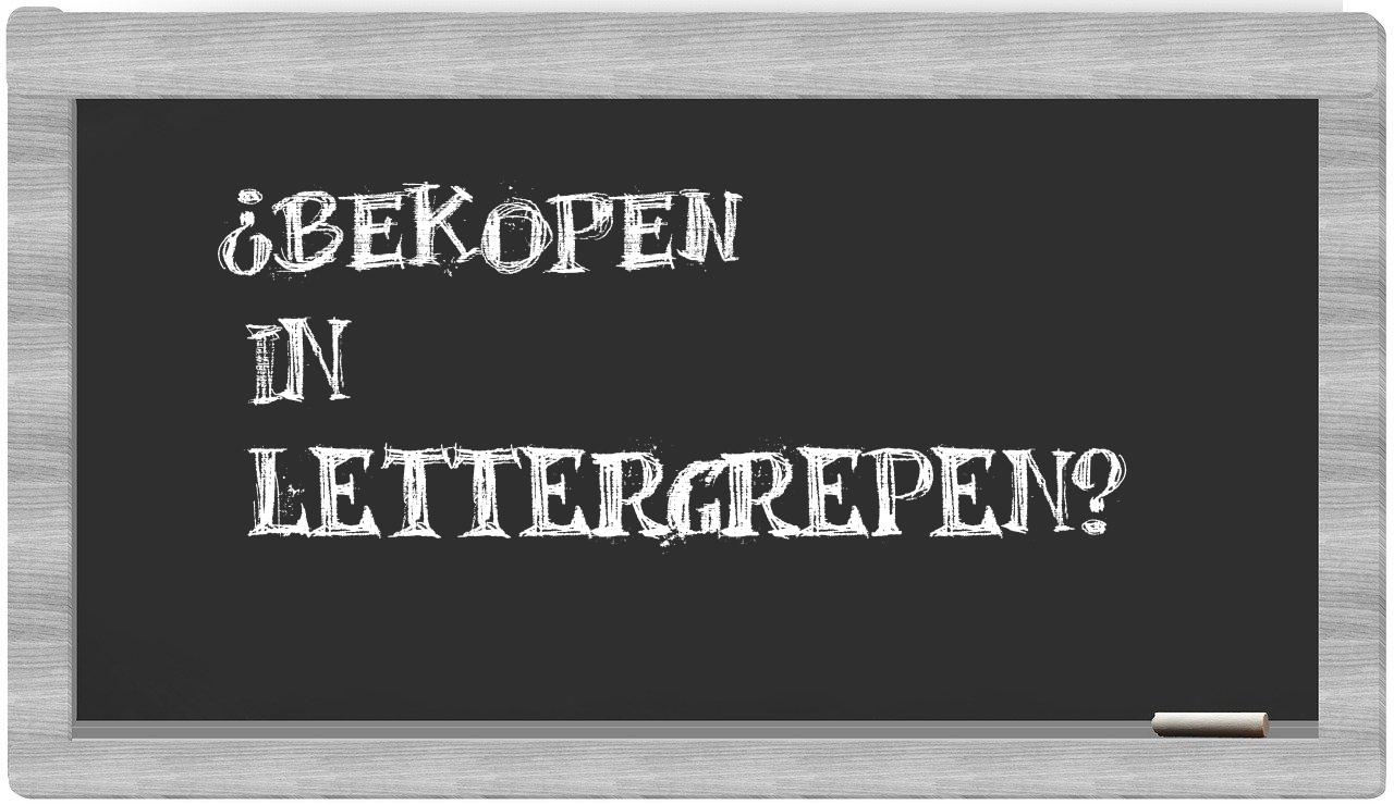 ¿bekopen en sílabas?