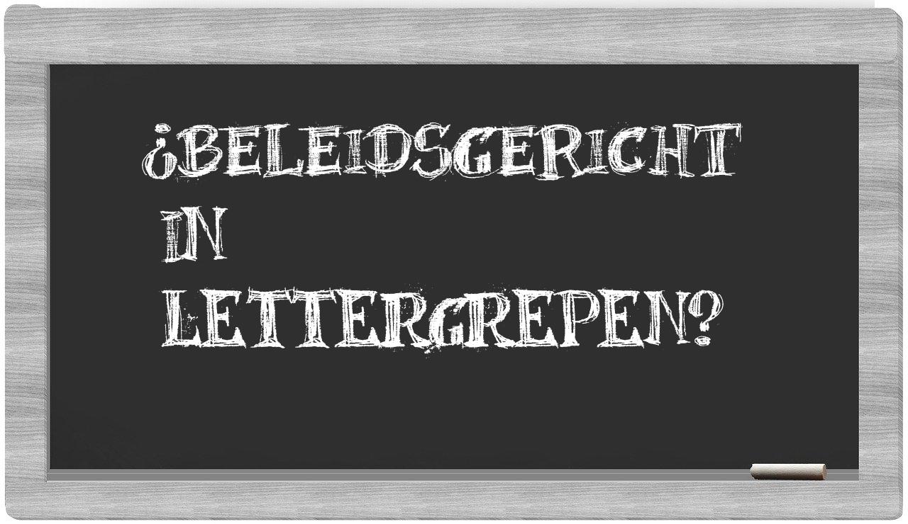 beleidsgericht in syllables