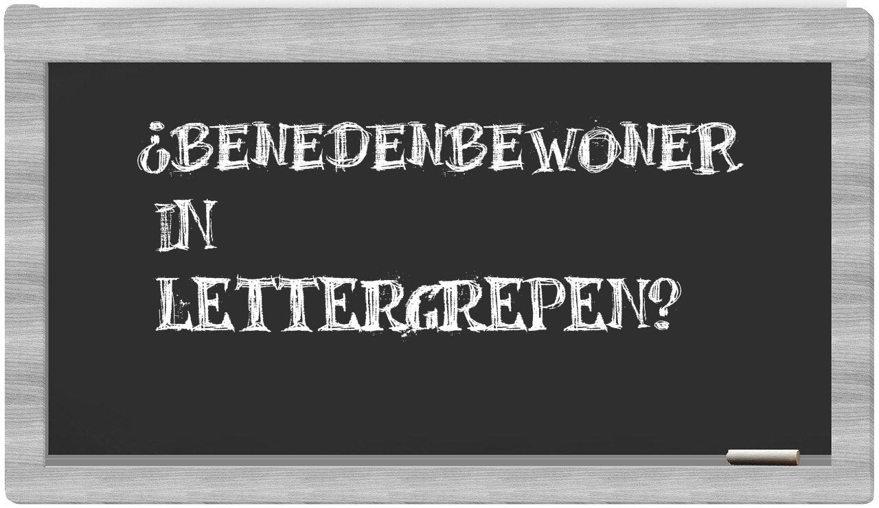 benedenbewoner in syllables