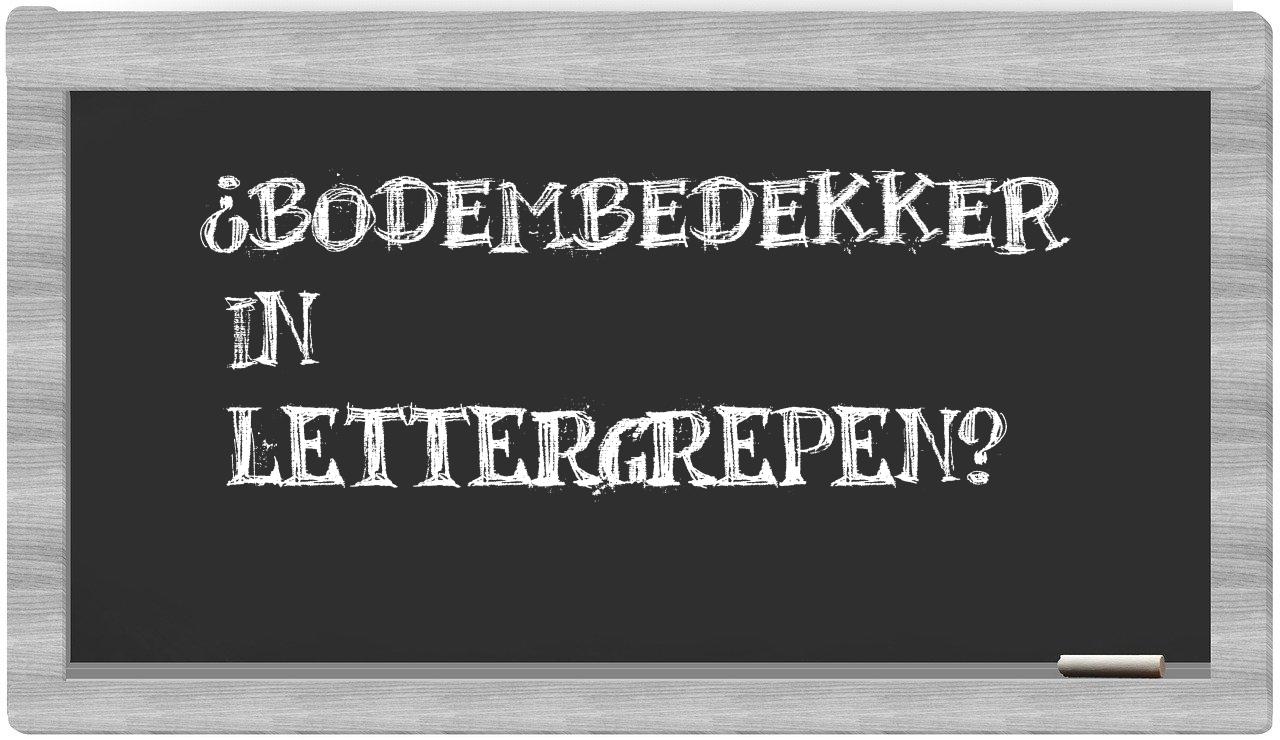 bodembedekker in syllables