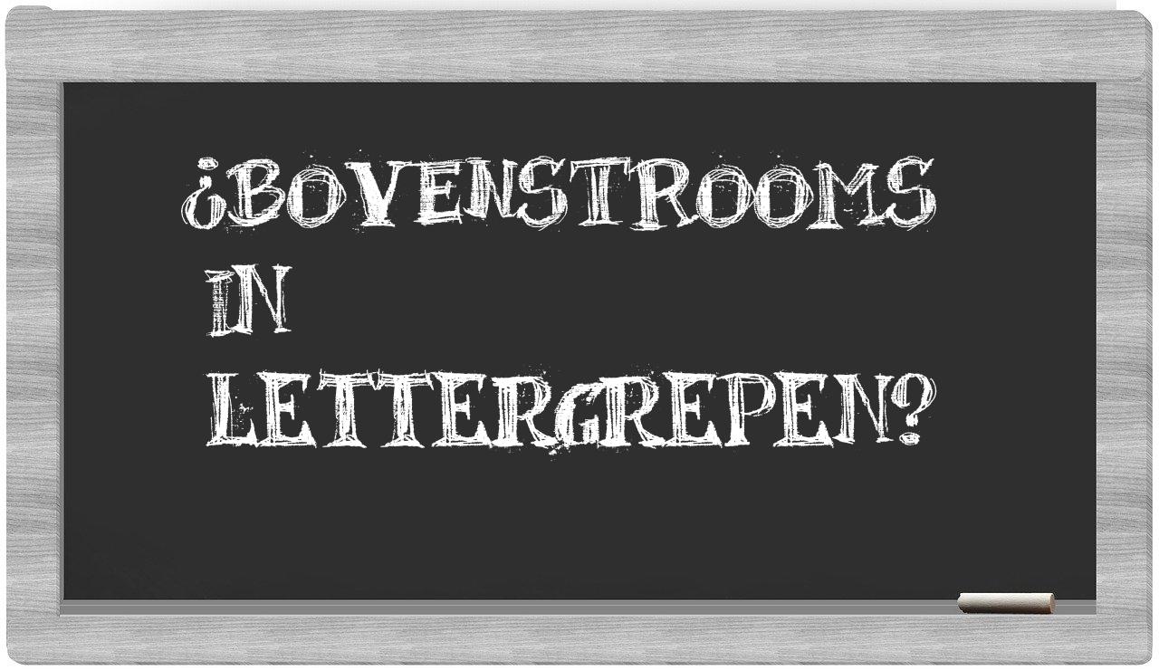 bovenstrooms in syllables