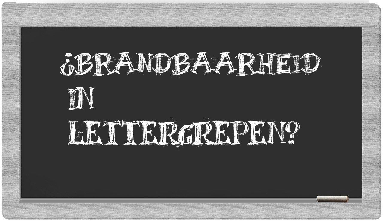 ¿brandbaarheid en sílabas?