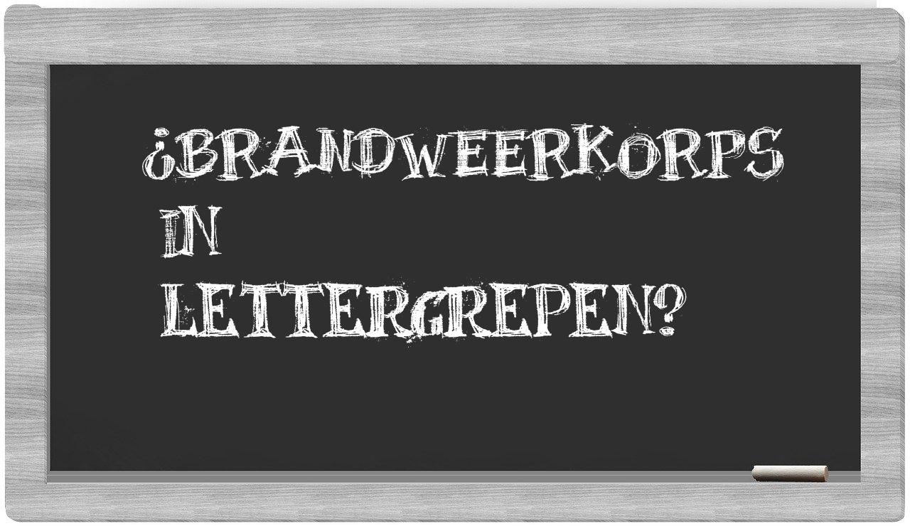 ¿brandweerkorps en sílabas?