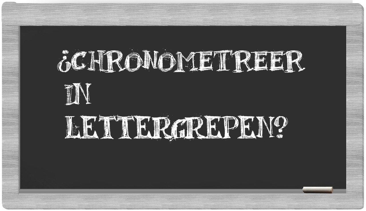 ¿chronometreer en sílabas?