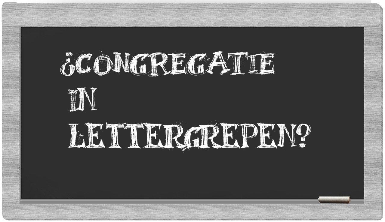 congregatie in syllables