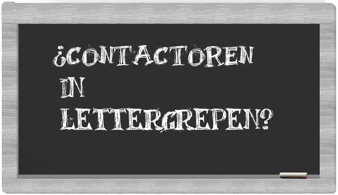 contactoren in syllables