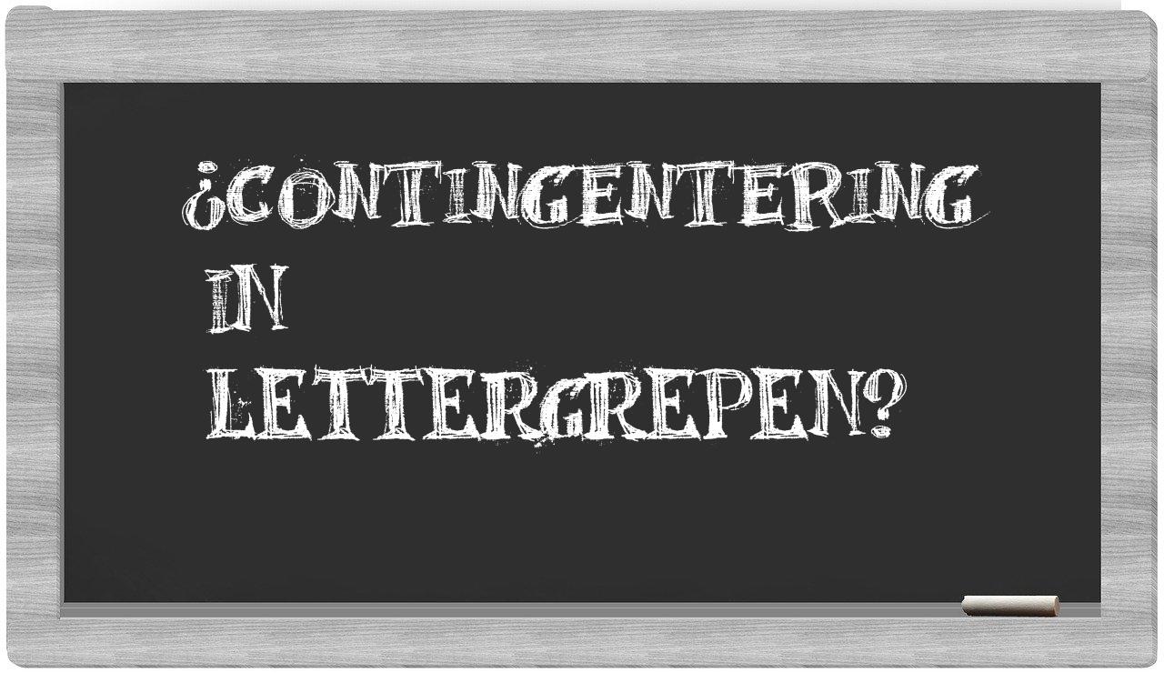 contingentering in syllables