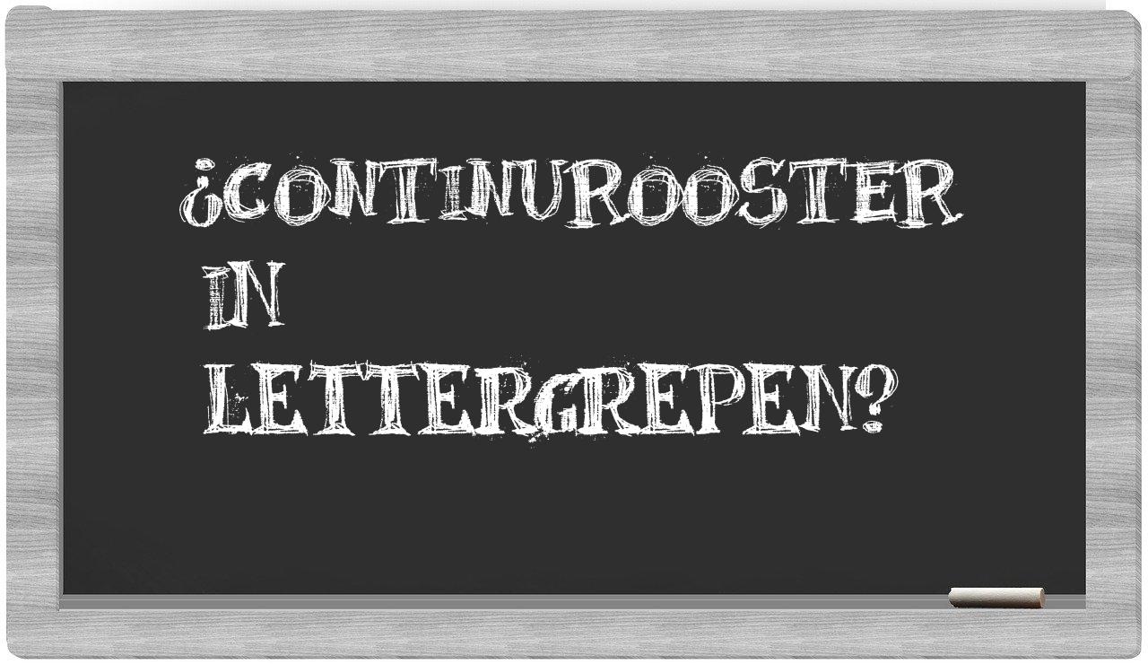 continurooster in syllables