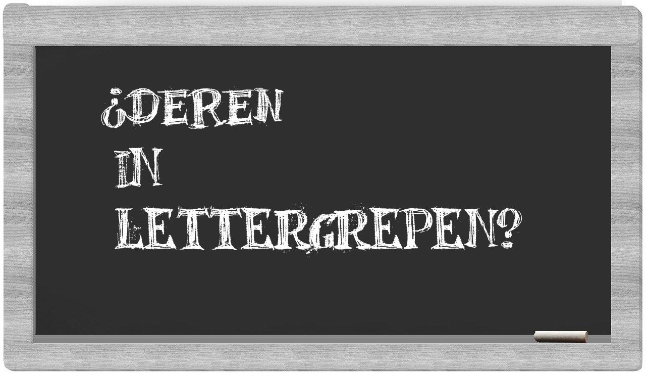 ¿deren en sílabas?