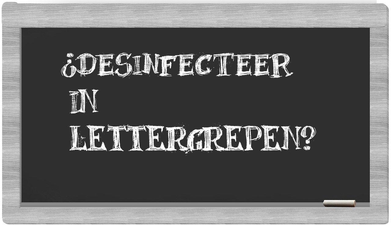 ¿desinfecteer en sílabas?