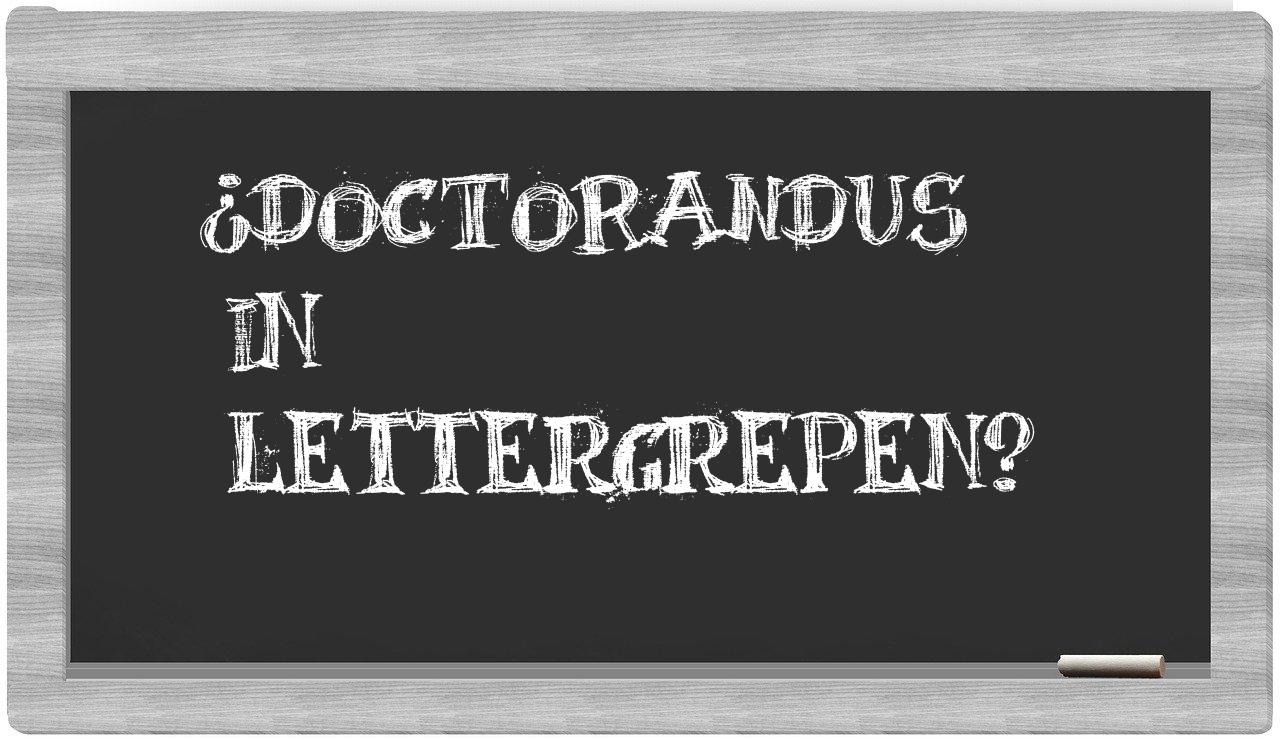 doctorandus in syllables