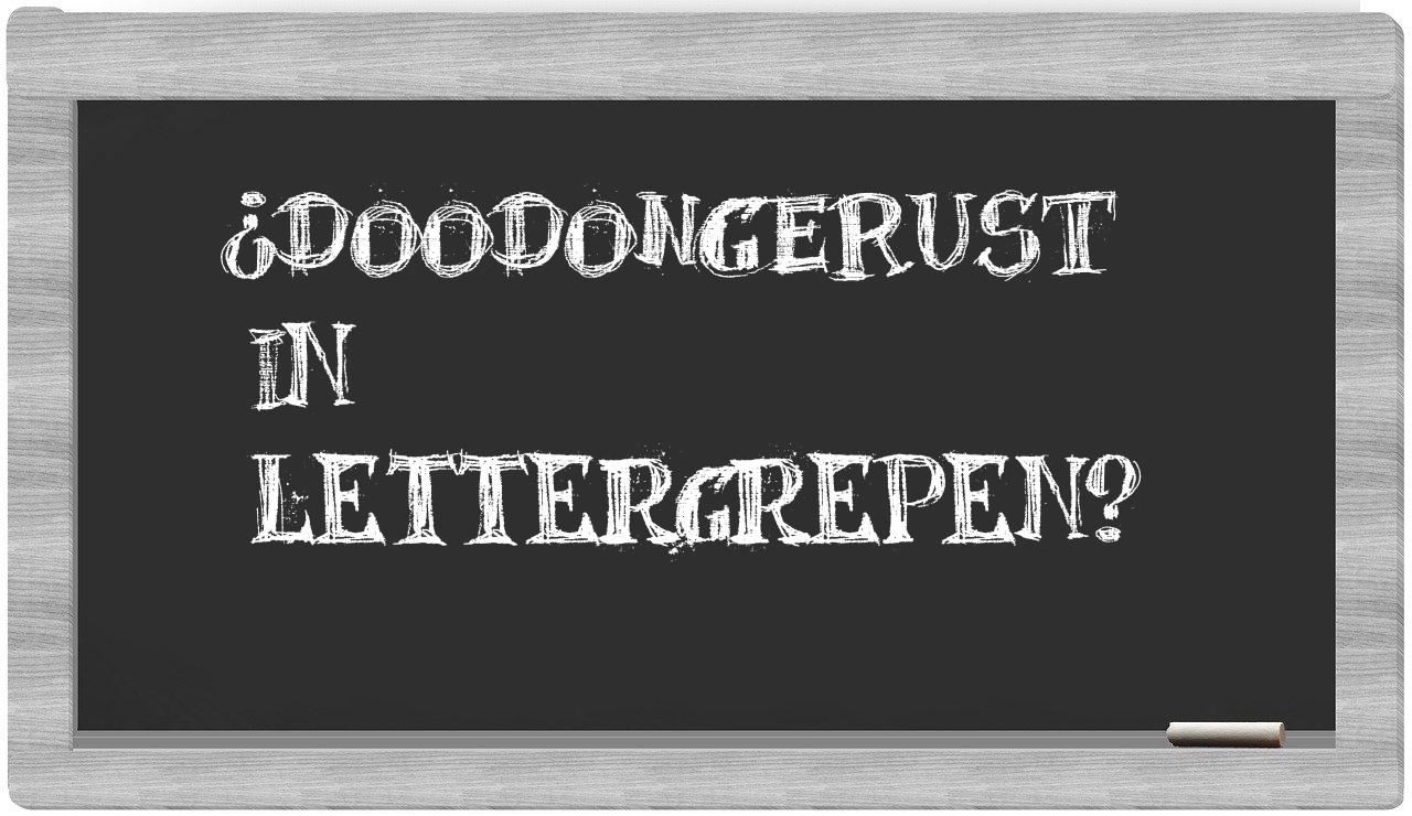 doodongerust in syllables