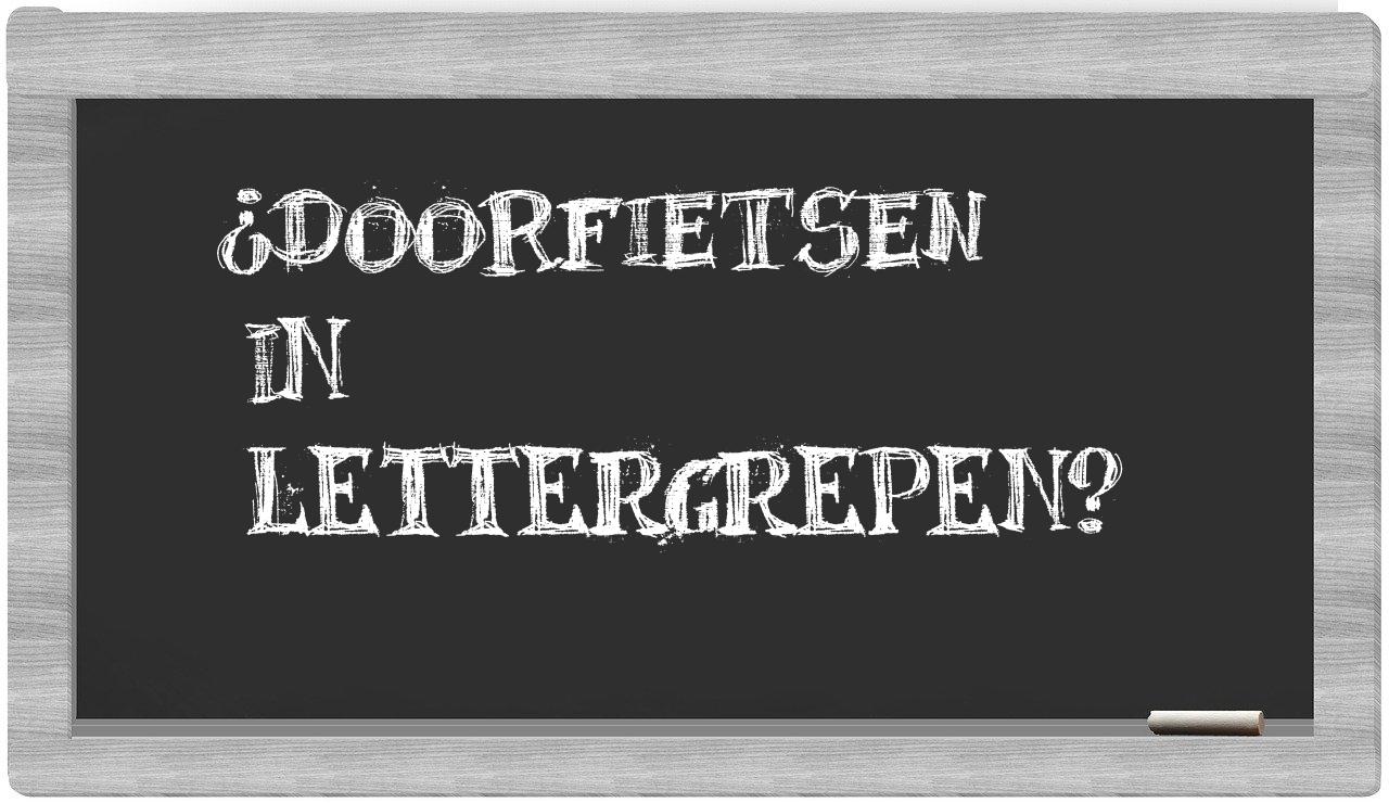 doorfietsen in syllables