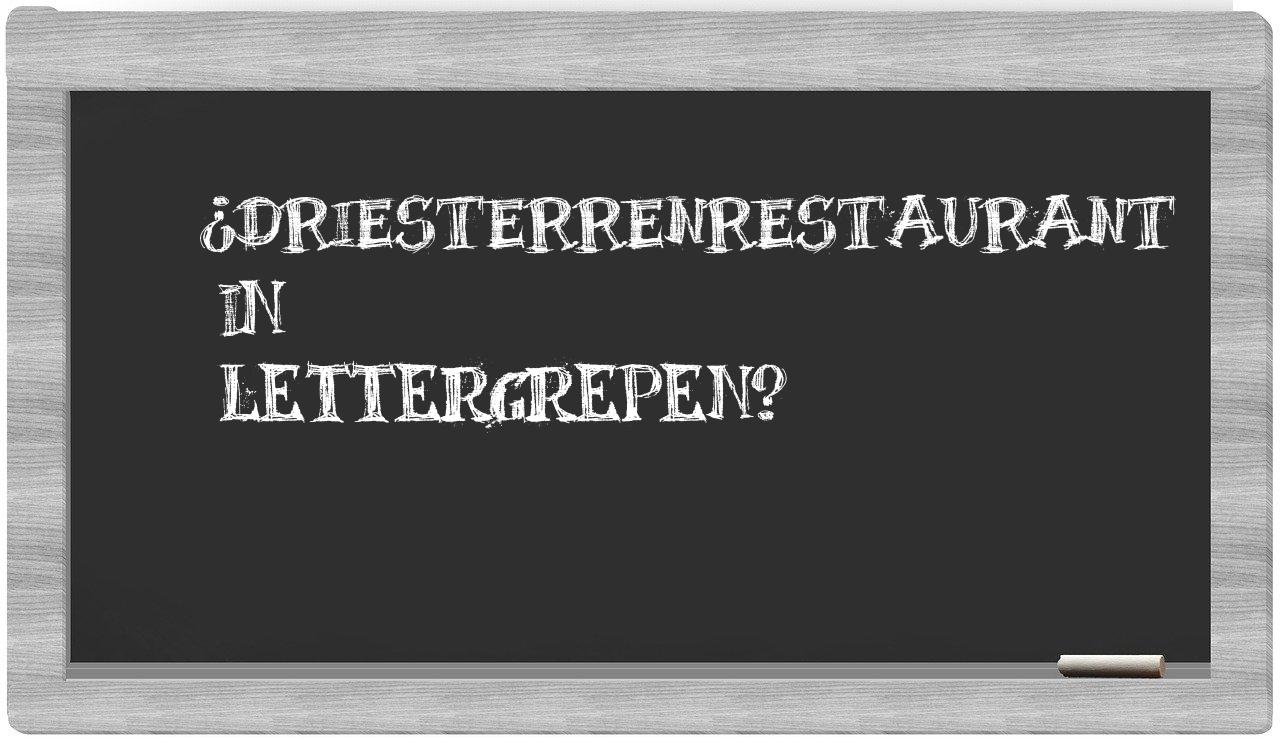 ¿driesterrenrestaurant en sílabas?