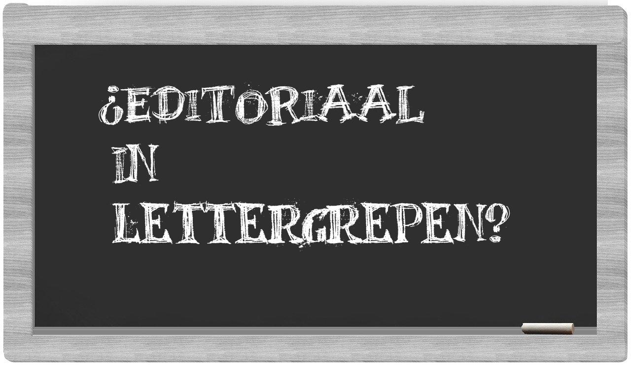 ¿editoriaal en sílabas?