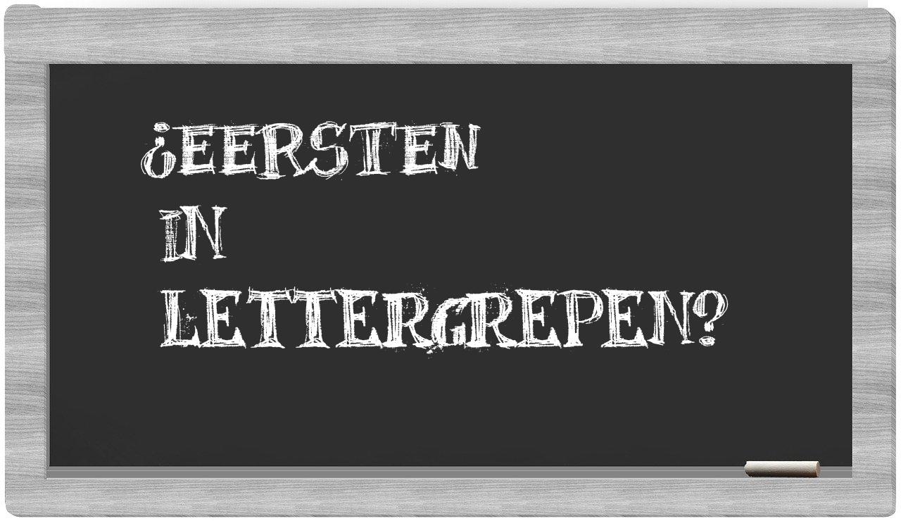 ¿eersten en sílabas?