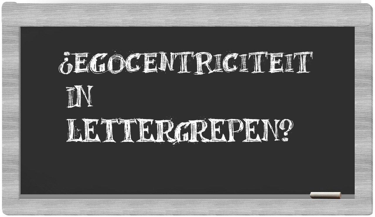 ¿egocentriciteit en sílabas?